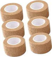 COLLBATH Skin Tone 2.5cm Elastic Self-adhesive Bandage Tape 6 Rolls for Furniture Legs Silent Anti-slip Protection Suitable for Home and Office Toe and Finger Bandage