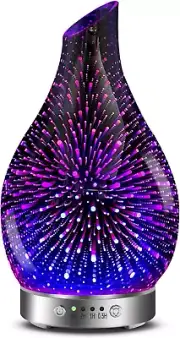 Essential Oil Diffusers Ultrasonic 3D Glass Aromatherapy Diffuser, Auto Shut-Off