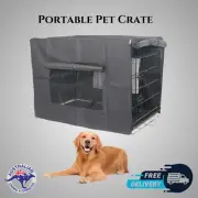 YES4PETS 48' Portable Foldable Dog Cat Crate Pet Cage with Cover Collapsible
