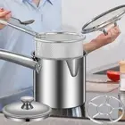 Fryer Pan with Cover French Fries Cooker Practical Net Basket Deep Fryer Pot