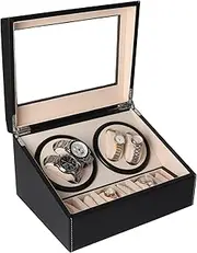 Mofish Automatic Watch Winder Storage Display Box Automatic Rotation Watch Winder Storage Case for Men's and Women's Watches with 4 Winding Positions and 6 Storage Case
