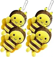 Kisangel 4pcs Plush Bee Keychain Charms Cute Pendant Decor for Bags and Backpacks Adorable Plush Doll Hanging Accessories Present for Bee Lovers and Unique Decor
