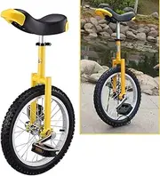 Yellow 16/18/20 Inch Wheel Unicycle Cycling Bike with Comfortable Release Saddle Seat, for Kids Teenagers Practice Riding Improve Balance (Color, Yellow, Size, 20 Inch Wheel),Yellow. Durable TDF