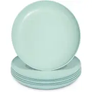 Wheat Straw Plates, Unbreakable Plate (Mint, 8 In, 6 Pack)