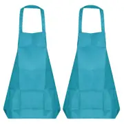 2pcs Kitchen Cooking Aprons Art Aprons Pottery Artist Painting Apron Light Blue