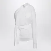 [Moschino] One-shoulder White Shirt With Sash 42 IT White