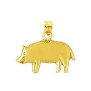 14K Gold 16MM Pig Charm