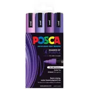 Posca PC-5M Paint Marker Purple 4 Pack