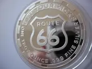 1 OZ .999 SILVER COIN GET YOUR KICKS ON ROUTE 66 GREAT FOR HARLEY RIDER + GOLD