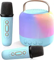 Morakot Mini Karaoke Machine for Kids, Portable Karaoke Machine for Kids, Mini Karaoke Machine with 2 Wireless Microphones, Bluetooth Karaoke Micro...