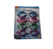 Swimgear 4 Pk Child Swim Goggles Pc Lens, Adj Strap, Latex Free Multicolor