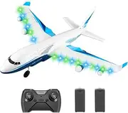 4DRC G2 2.4GHZ Remote Control Airplane W/ 3 Batteries & 6-axis Gyro Stabilizer, 2CH RTF RC Glider Toy for Beginners