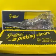 Griffon Chrome Plated Ball Bearing 7.5" Pinking Shears Scissors Model 2A Japan