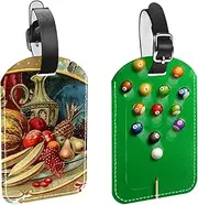 [WOSHJIUK] Luggage Tags,2 Pack Labels Suitcase Tags,Billiard Background,Luggage Tags Privacy Protection Travel Bag Tag