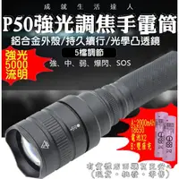 在飛比找蝦皮商城精選優惠-雲蓁小屋【P50強光調焦手電筒+18650電池(粉)+雙座充