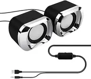 jojofuny Wired Sound Box for Home 2pcs Multimedia Computer Speakers Portable Desktop Pc Speaker Volume