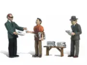Woodland Scenics A2559 G Train Figures Ned's Newsstands, People buying News Pape
