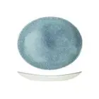 12x Oval Coupe Plate 270x229mm Blue Churchill Raku Crockery Restaurant