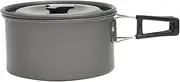 Kisangel Outdoor Cooking Pot Single Camping Non-Stick Pan Compact Hiking Cookware Portable Single Pot Easy to Carry