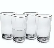 A CIVILIZED MAN Amalfi Triangular Glassware or Stemware with Gold Rims - Sets of 4 (Highball - S/4)