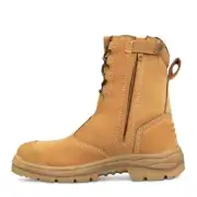 Oliver Work Boots 55385 Zip Side Steel Toe Safety High Leg 200mm Wheat Shoes