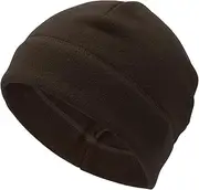 [X AUTOHAUX] Cycling Hat Keep Warm Ear Protection Hard Hat Liner Polar Fleece Fabric Brown 27x18cm 1 Pcs