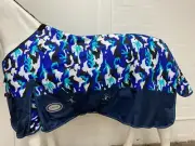 AXIOM 1800D BALLISTIC WATERPROOF CAMOBLUE / BLACK 220g HORSE RUG - 6' 9