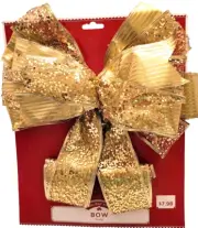 Gold Christmas Tree Topper Bow