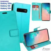 Aqua Wallet Flip Card Slot Stand Case Cover For Samsung Galaxy S10e S10 S10 Plus