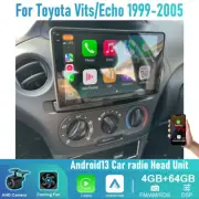 9'' Wireless CarPlay Android auto radio Head unit For Toyota Echo/Vits 1999-2005