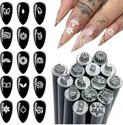 Nail Design Stamp | Nail Stamping Pen | Design Tools with Different Patterns Doodles Kit for Beginners Girls Home Manicure Salon