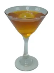 Display Faux Food Prop Manhattan Cocktail With Round Ice Cube