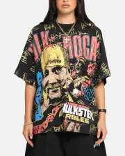 [CULTURE KINGS] Culture Kings X Wwe Hulk Hogan All Over Print T-shirt Black - Size S S Black