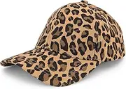 [styleBREAKER] Women's Baseball Cap with Leopard Pattern, Adjustable, 6-Panel Cotton Baseball Cap with Curved Peak, Breathable Animal Print Cap for Leisure, Sports, Summer