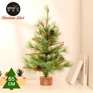 【摩達客】60cm高級開花黃枝松針原木底座聖誕樹裸樹/不含配件
