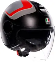 AGV Eteres Scaglieri, open face helmet , color: Matt Black/Grey/Red , size: S