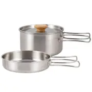 Portable Cooking Pots with Bag Stainless Steel Camping Pot Set for Outdoor Use