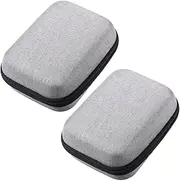 2Pcs Portable Storage Bag with Zipper Microphone USB Cable Organizer Net Cloth Design for Earphones Accessories Travel and Outdoor Use Grey