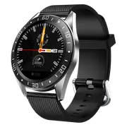 GT105 1.22inch Fashion UI Heart Rate Blood Pressure Monitor Weather Forcast Smart Watch BLACK COLOR