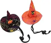 Happyyami 2pcs Pet Witch Hat Headband for Halloween Elastic Design Cat Dog Decor for Parties and Festivals Charming Costume Accessory