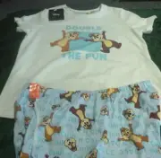 Disney- Chipmunks - Pyjamas SIZE 12 GIRLS - BRAND NEW WITH TAG-