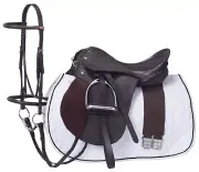 15 Inch All Purpose English Saddle Package - Brown - Leather - 7" Gullet