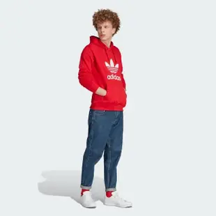 【adidas 愛迪達】TREFOIL HOODY 男款 紅 連帽上衣 長袖上衣 帽T 運動 三葉草 亞規(IM4497)