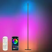 RGB Corner Floor Lamp, Smart LED Floor Lamp with Remote&APP Control Color Changing Atmosphere Light with 16 Millions Colors Music/Micro Sync and Timer, Decor Living Room, Bedroom, Party, Festival
