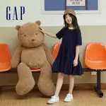 GAP 女童裝 純棉素色蛋糕裙短袖洋裝-海軍藍(858694)