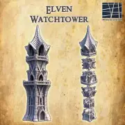 Elven Watchtower | 28mm Scale Model Terrain | D&D TTRPG Playable 3D Printed Buil