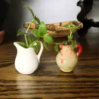 在飛比找momo購物網優惠-【JEN】創意拇指迷你陶瓷小花器花瓶(2款可選)