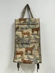 Pioneer Express Horse Tapestry Animal Print Expandable Rolling Wheel Bag NWT