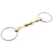 JK Bar H Equine Eggbutt O Ring French Link Snaffle Brass Mouth Bit|Bits for