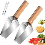 Multi-Function Fruit Slicer-Watermelon Slicer, 2024 New Stainless Watermelon Cantaloupe Slicer, Portable Triangle Fruit Divider Kitchen Gadget for Camping Party /1(2 Set)